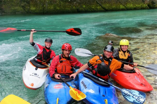 Wildwasser-Kajak Soca und Salza