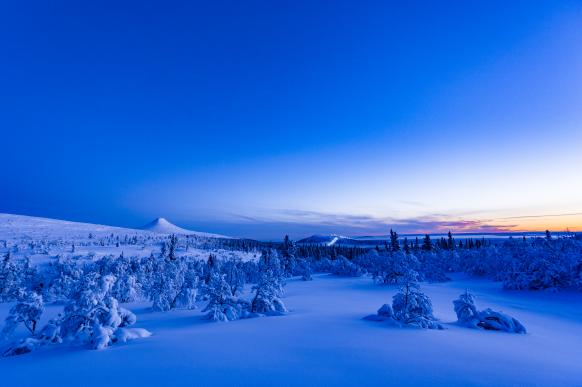 Idre Fjäll im Sonnenuntergang