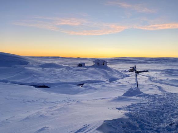 Tangsjöstugan in Winterlandschaft