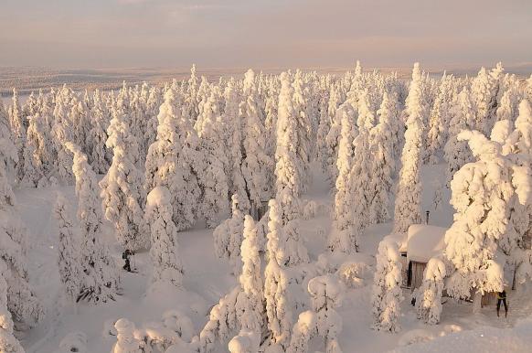 Blick über das vereiste Solberget
