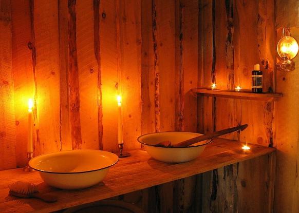 Waschraum bei der Sauna