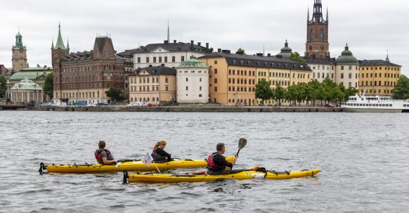 Kajakrunde durch die Stockholmer Innenstadt